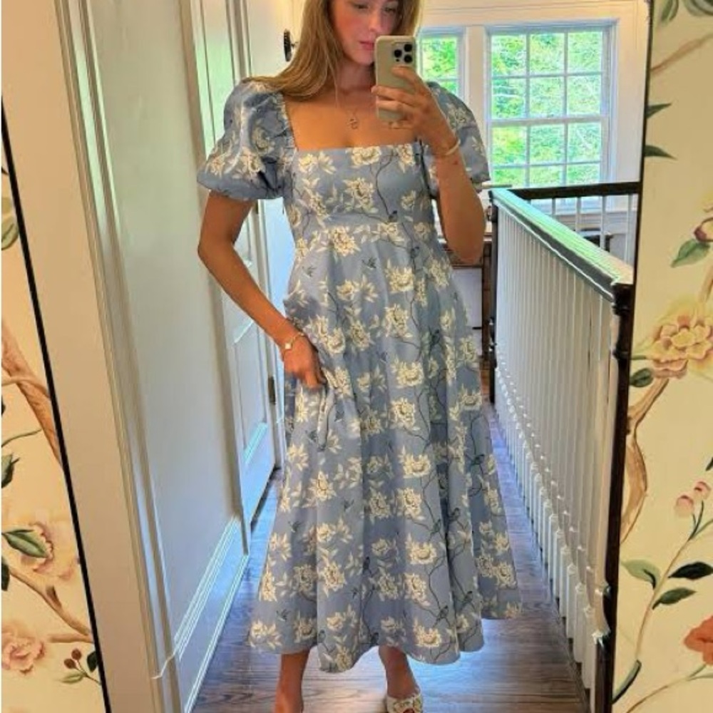 Hill House Matilda Dress Diane Blue Chinoiserie Size Small - Picture 5 of 6